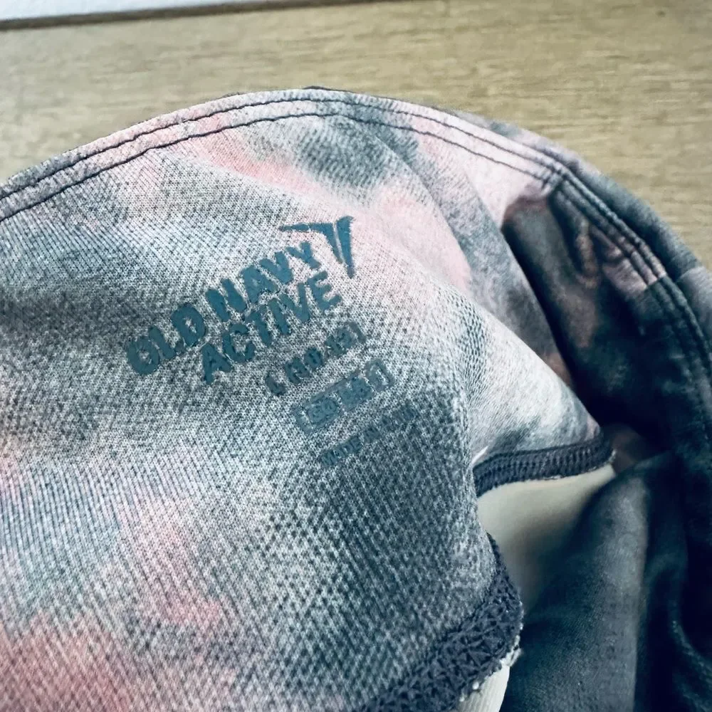Old Navy Active Girls Gray Pink Tie Dye Athletic Leggings L